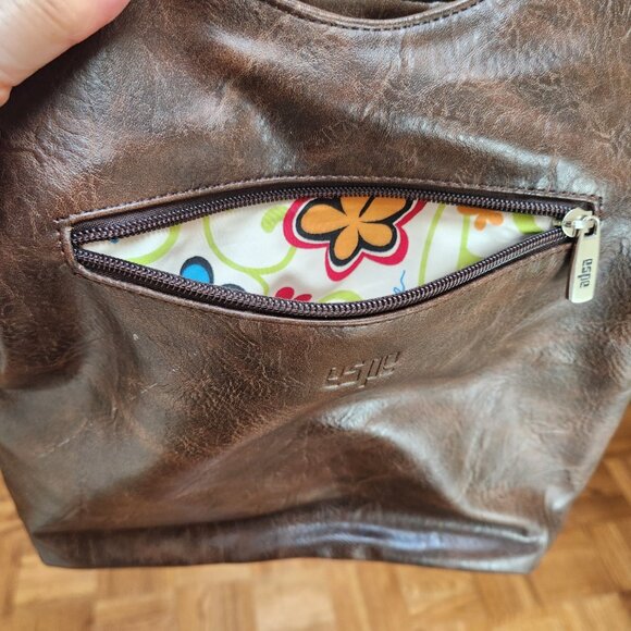 espe hobo style faux leather‎ brown and tan shoulder bag tassels boho - Picture 12 of 16